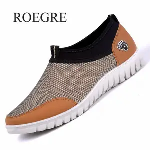 Мужские сетчатые кроссовки, синие дышащие лоферы, повседневная обувь для ходьбы, большие размеры 38-48, на лето 2019