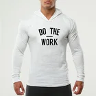 Фирменная одежда для тренажерного зала, Приталенная футболка с длинным рукавом и капюшоном, Мужская хлопковая футболка, бодибилдинг и фитнес