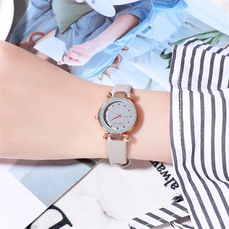 

Luxury Brand Women Watches Dress Wrist Watch Quartz Analog Leather Waterproof Pin Buckle Strap Multi-color relogio feminino