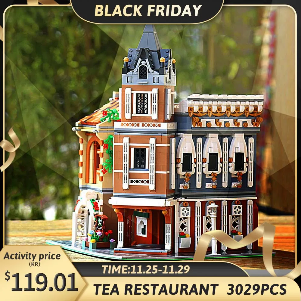 

Эксперт по идеям, креативные модульные блоки 3039 шт., город, улица, вид, послеобеденный чай, ресторан, модель Moc, кафе, универмаг 16026