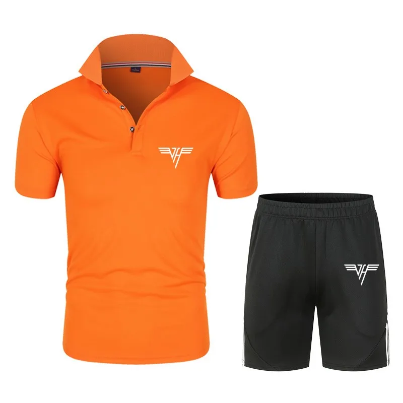 

New Business Men's Polo Shirt + Shorts 2-piece Suit Fashion Men's Casual Wear Running Fitness Men's Sports Suit Men's Polo Shirt