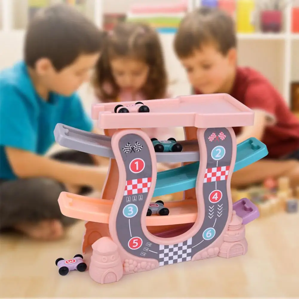 

Genuine RCtown Cartoon Children Ladder Gliding Car Racing Track Educational Slide Toy For Kids Children Baby Birthday Gifts X12