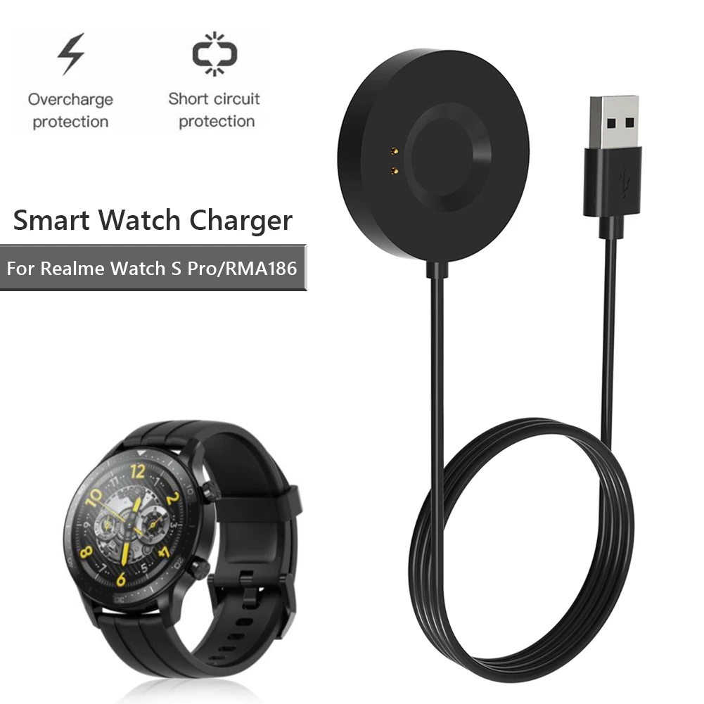 

1 м USB Магнитный зарядный кабель для Realme Watch S Pro Smart Health Sports Watch RMA186 зарядное устройство аксессуары для умных часов