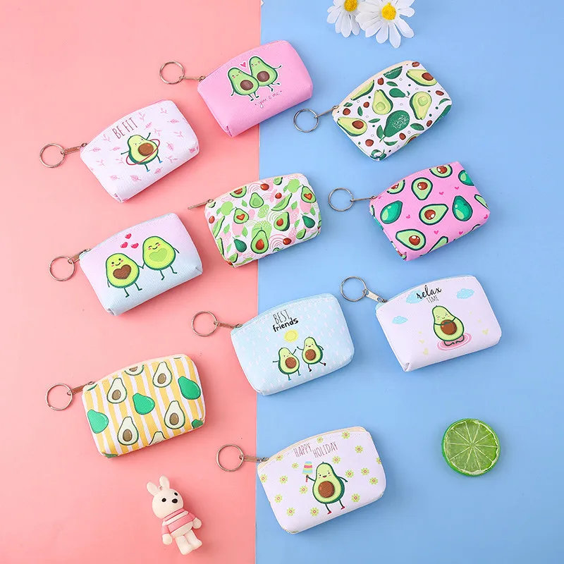 

Cartoon Change Purse Cute Creative Children's Avocado Key Case Coin Bag Mini Pendant Small Wallet Mini Coin Purse