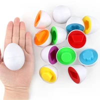 6pcs 12pcs montessori learning education math toys smart eggs 3d puzzle game for children popular toys jigsaw mixed shape tools