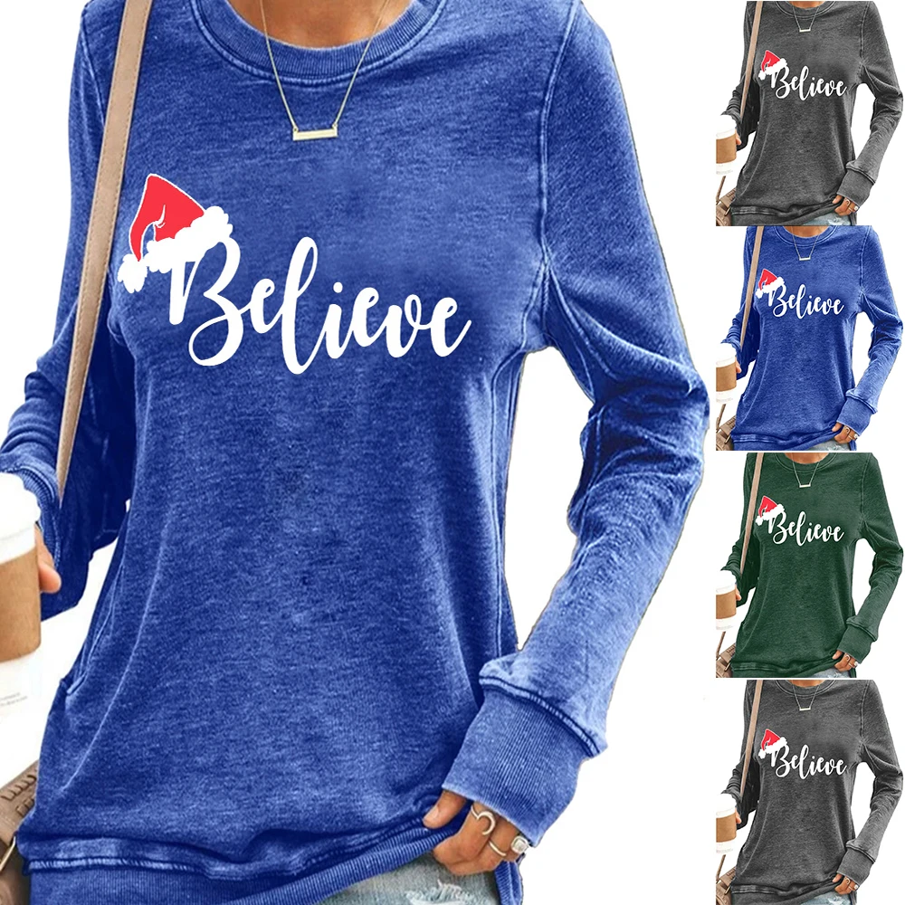 

Женский свитшот с круглым вырезом, с длинным рукавом