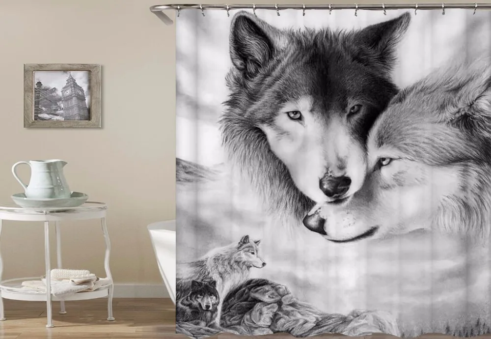 Шторы для душа из полиэстера водонепроницаемые занавески ванной комнаты с 3D