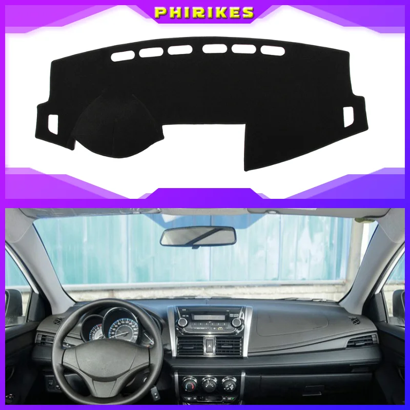 

Dashboard Cover Sun Shade Non-slip Dash Mat Pad Carpet Car Stickers Interior Accessories For Toyota vios 2014 2015 2016 2017