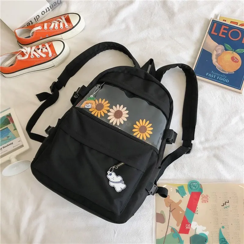 

Fashion Large Capacity Transparent Women Backpack High Quality Oxford Travel Backpack Pretty Style Girls Lovely School Backpack