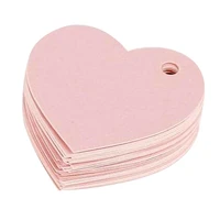 50pcs diy heart shaped hanging tag valentine day decorative hanging tag little pink heart wish card statement card