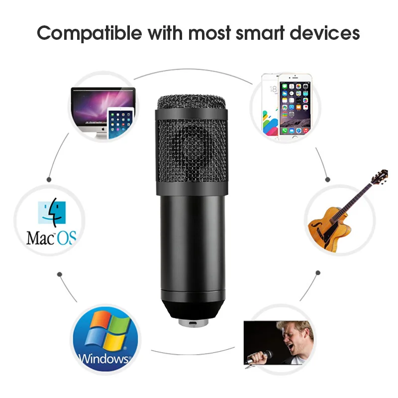 BM800 микрофон для студийной фотосъемки с конденсаторным микрофоном V8 и звуковой