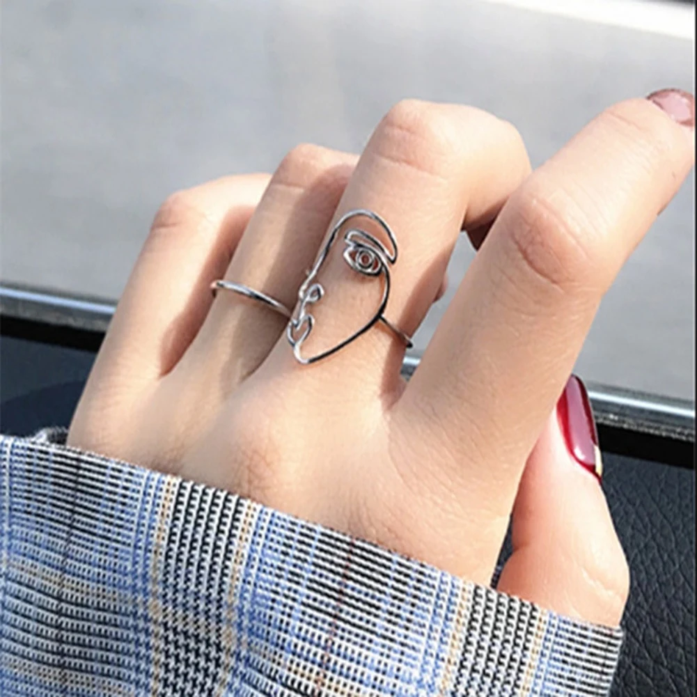 Женские и мужские кольца унисекс Простые открытые из чистого серебра с