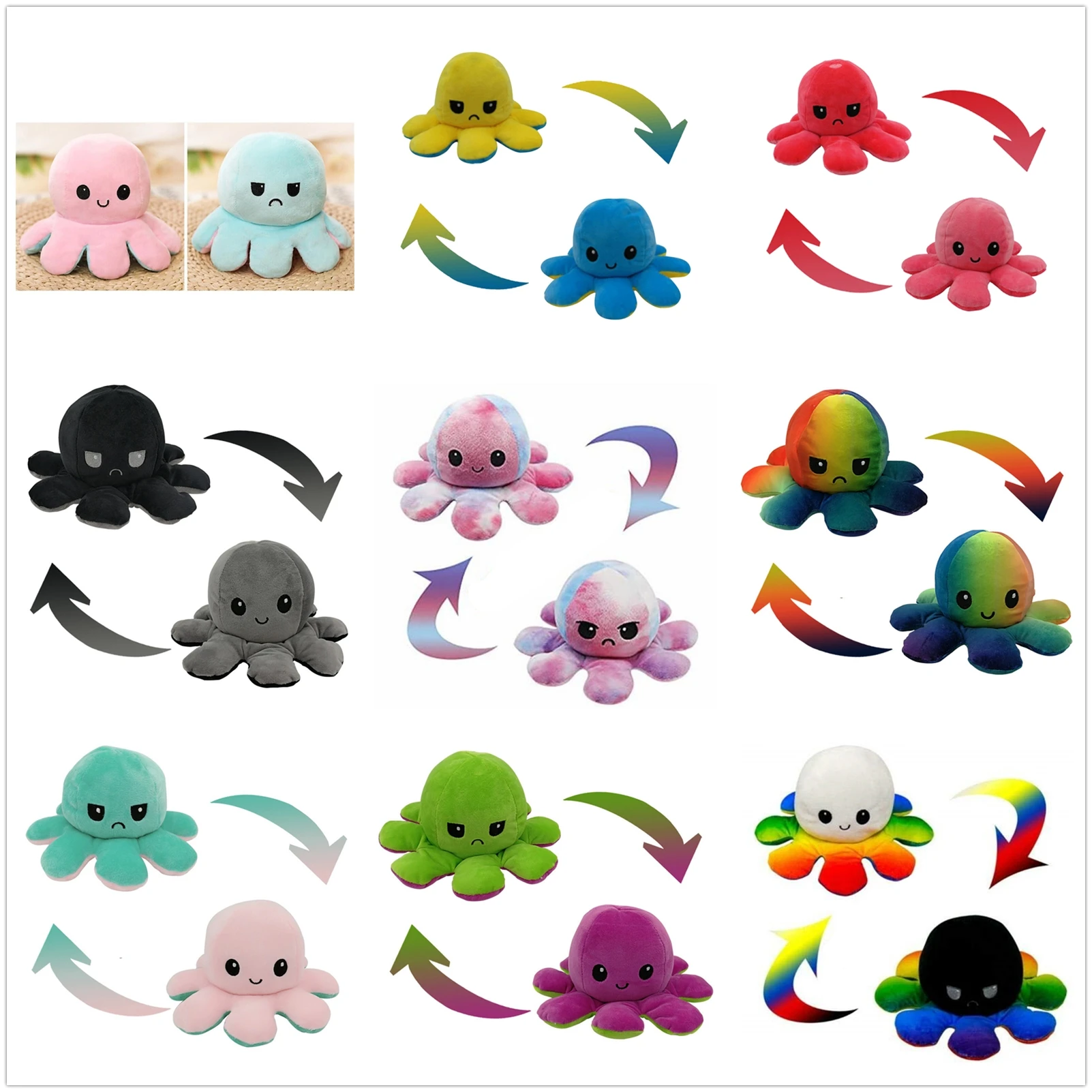 

Doll Stuffed Emotional New Flip Plush supplies Home Stuffed Flip supplies Double-sided Home Toy Kids pulpo Octopus Crossing