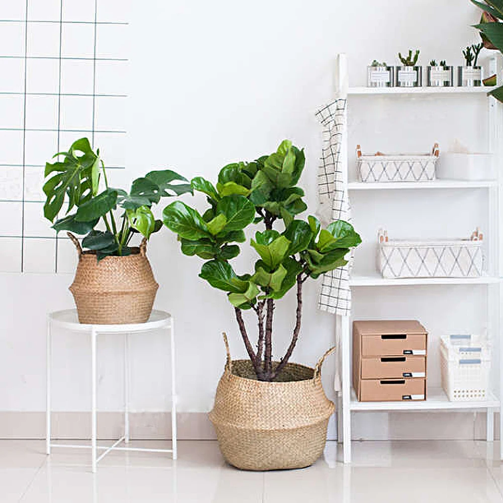 Корзина для хранения цветов складная Соломенная домашнего декора садовое