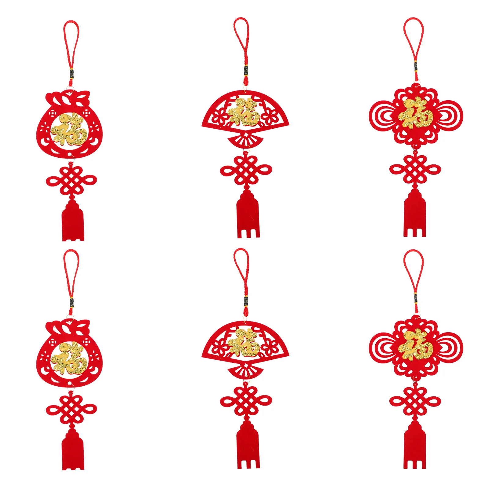 

6pcs Chinese Style New Year Pendant Outdoor Pendant Spring Festival Supplies