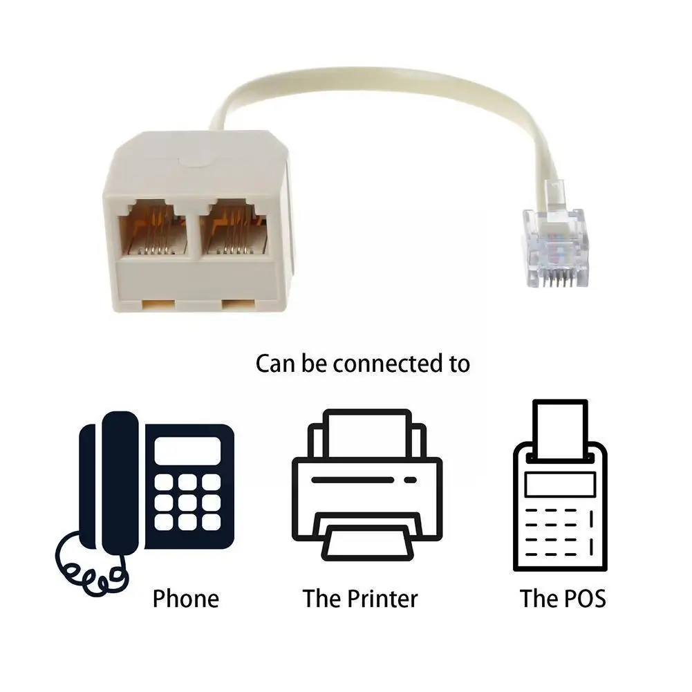 Telephone Splitter RJ11 1 Point 2 Female Adapter Separator to For 6P4C/6P2C L3B9 | Компьютеры и офис
