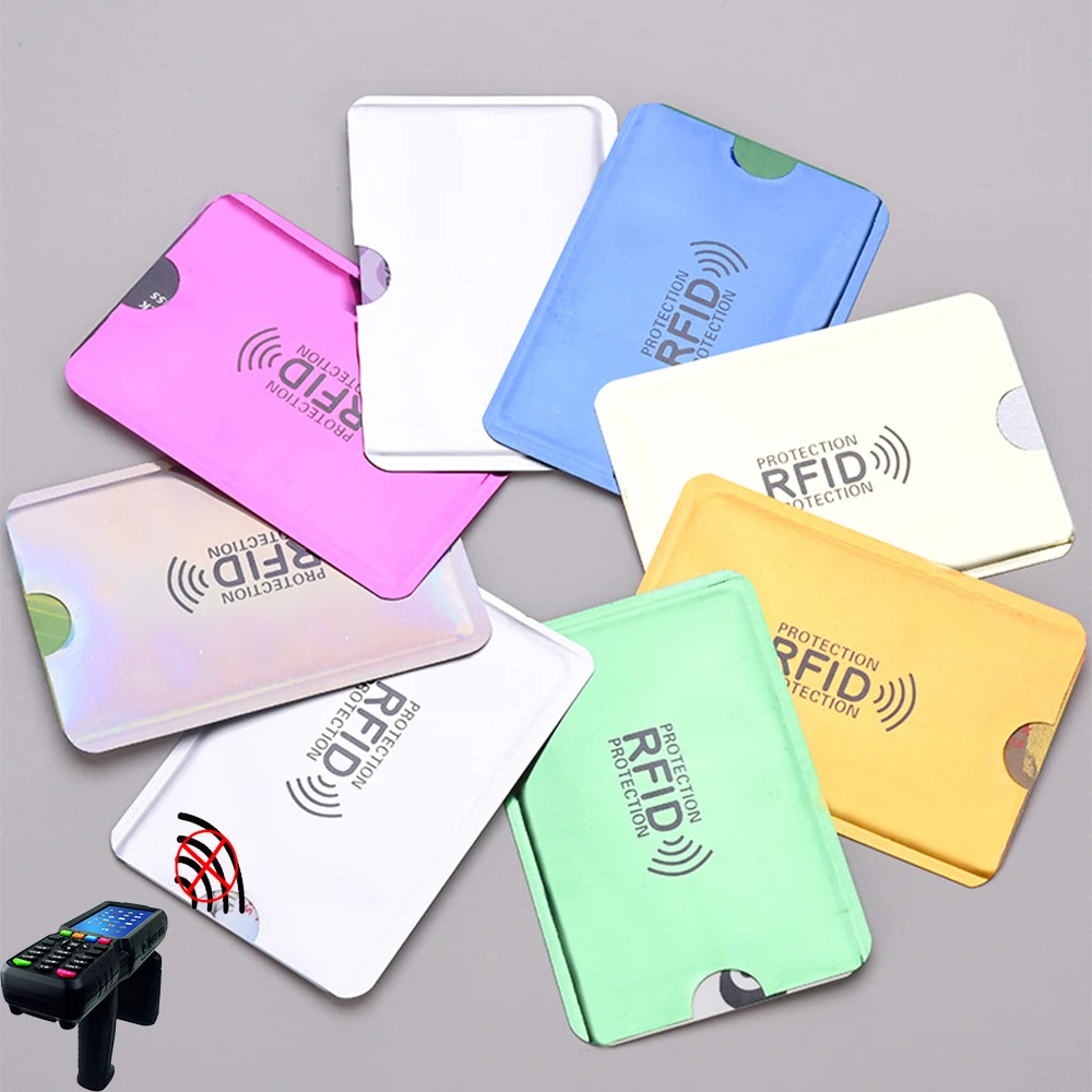 

2pc Wallet Blocking Reader Lock Bank Card Holder Id Bank Card Case Protection Metal Smart Anti-theft Credit NFC Holder Aluminium