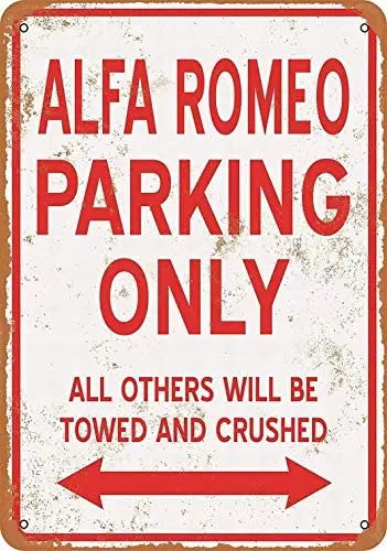 

Metal Sign - ALFA Romeo Parking ONLY - Vintage Wall Decor Art 12" x 18"