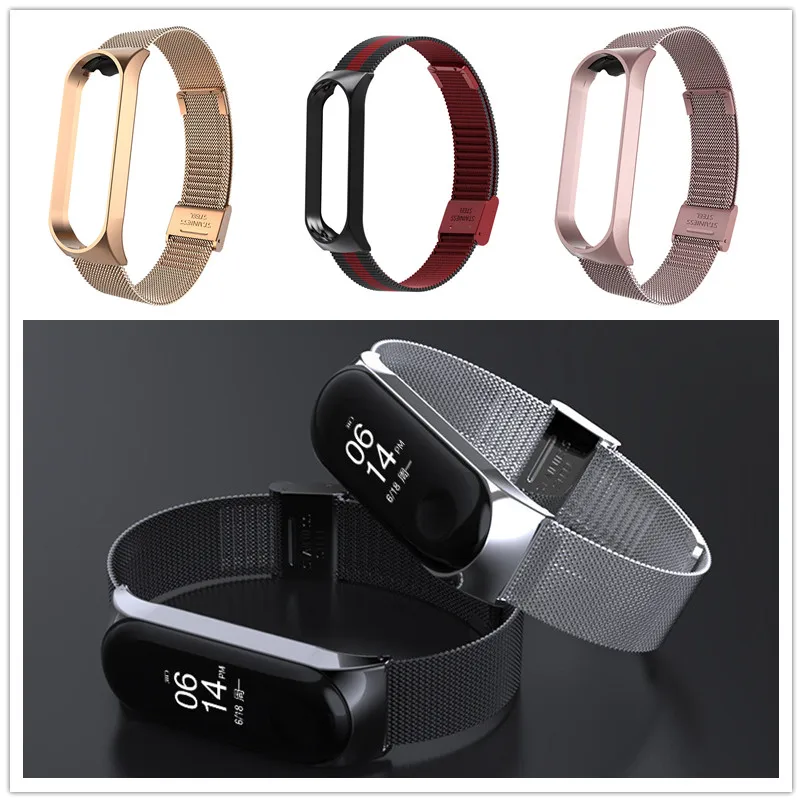 Браслет mi Band 4 3 металлический Безвинтовой браслет из нержавеющей стали для Xiaomi и