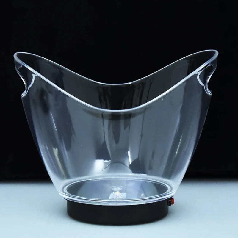 

Transparent Colorful LED Light Gradient Ice Bucket Bar Wine Trough Water Entertainment Stand Holder Glass Wine Bottle