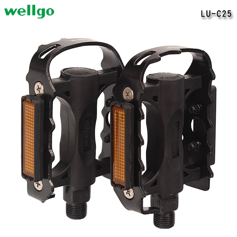 

Wellgo Bicycle Pedal LU-C25 MTB Road Bike Ball Pedal Fixed Gear 120*83*28mm Double-sided Non-slip Screw Thread Pedals Removable