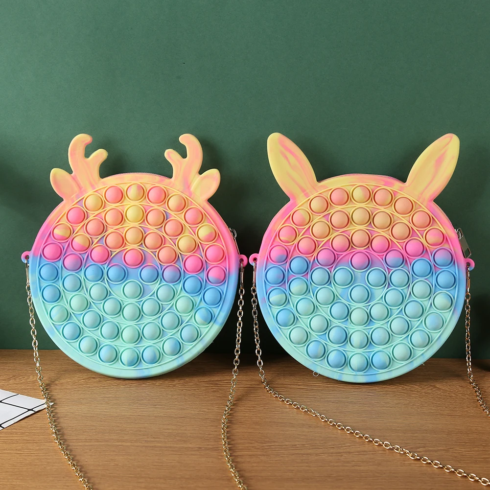 Непоседа упаковка игрушек Анти Стресс сумки через плечо Макарон снятие стресса