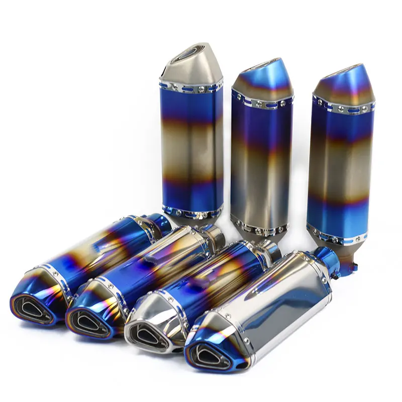 

Мотоциклетный rcycle 51 мм Впускной выхлопной глушитель труба из нержавеющей стали для мотоцикла для YAMAHAA KAWASAKII HONDAA R1 R3 синий