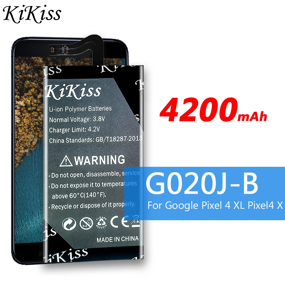 

Original KiKiss Replacement Battery G020J-B For Google Pixel 4 XL Pixel4 XL Pixel4XL Rechargeable Battery 4200mAh