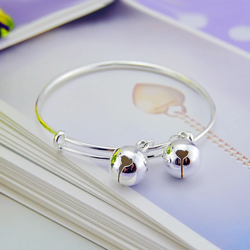 925 Sterling Silver Bracelet Female Simple Bell Pendant Design Solid Women's Popular Hewelry Birthday Gift | Украшения и
