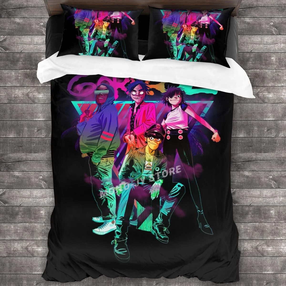 

Anime Gorillaz Bedding Set Duvet Cover Pillowcases Comforter Bedding Sets Bedclothes