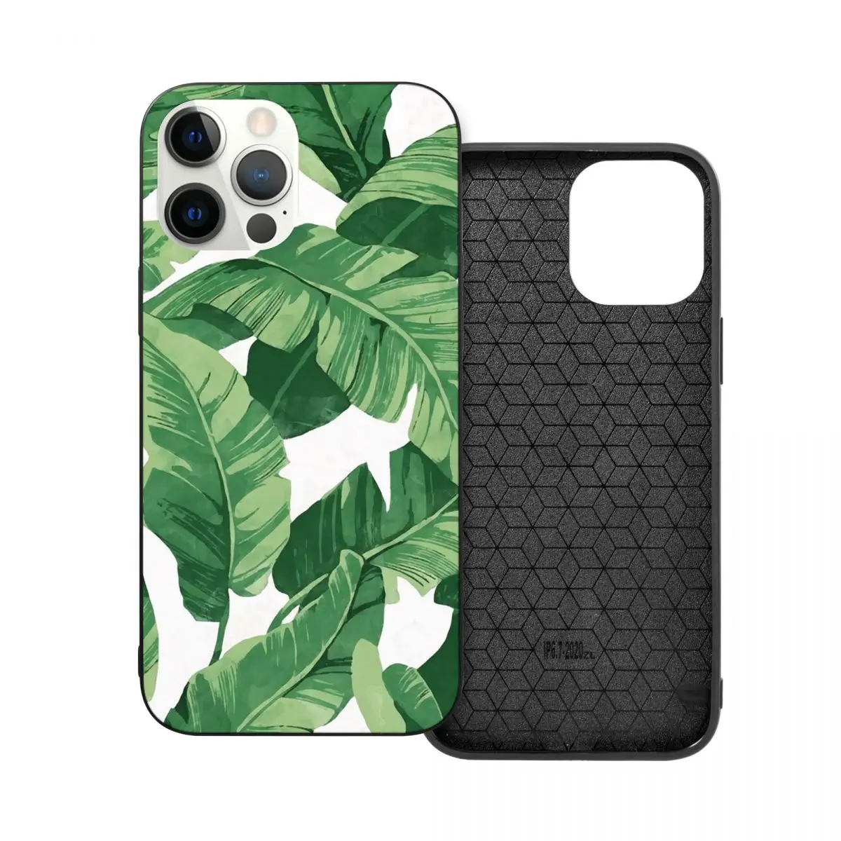 

Tropical Banana Leaves II PC Glass TPU Phone Case for iPhone 13 12 11 Pro Max Mini
