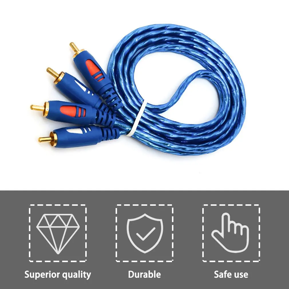 Звуковой кабель 2RCA 1 5/3/5 м устойчивый к окислению дизайнерский Штекерный КАБЕЛЬ