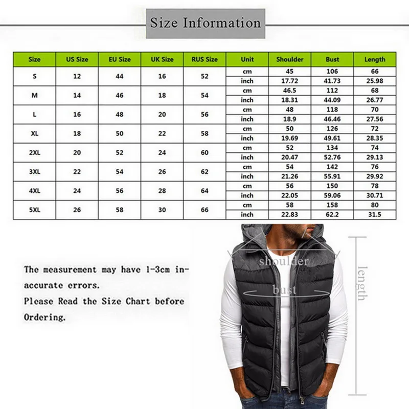 

2020 Fashion Winter Coat Vest Men Warm Sleeveless Jacket Casual Waistcoat Cotton Vest Hooded Coat Down Jacket Men Vest