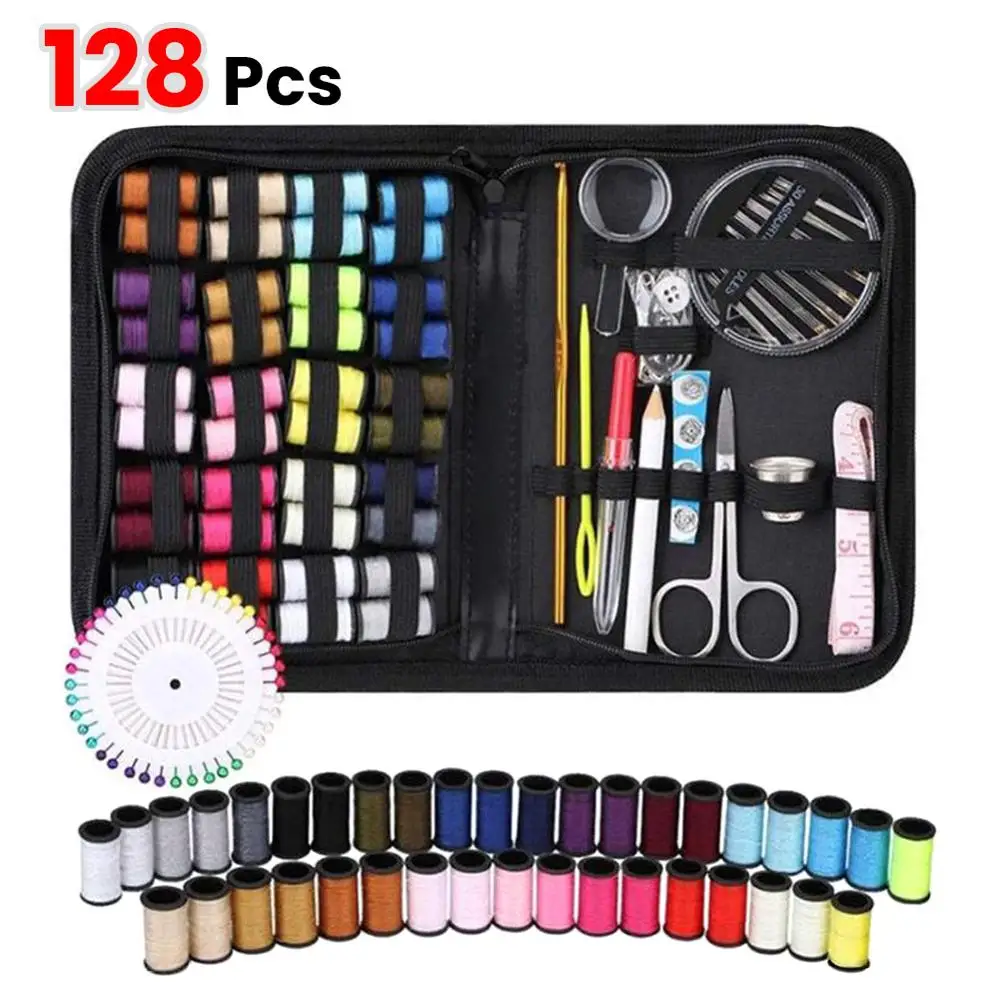 128 шт. портативный дорожный набор для шитья нитерезка игл коробка вязание шитье