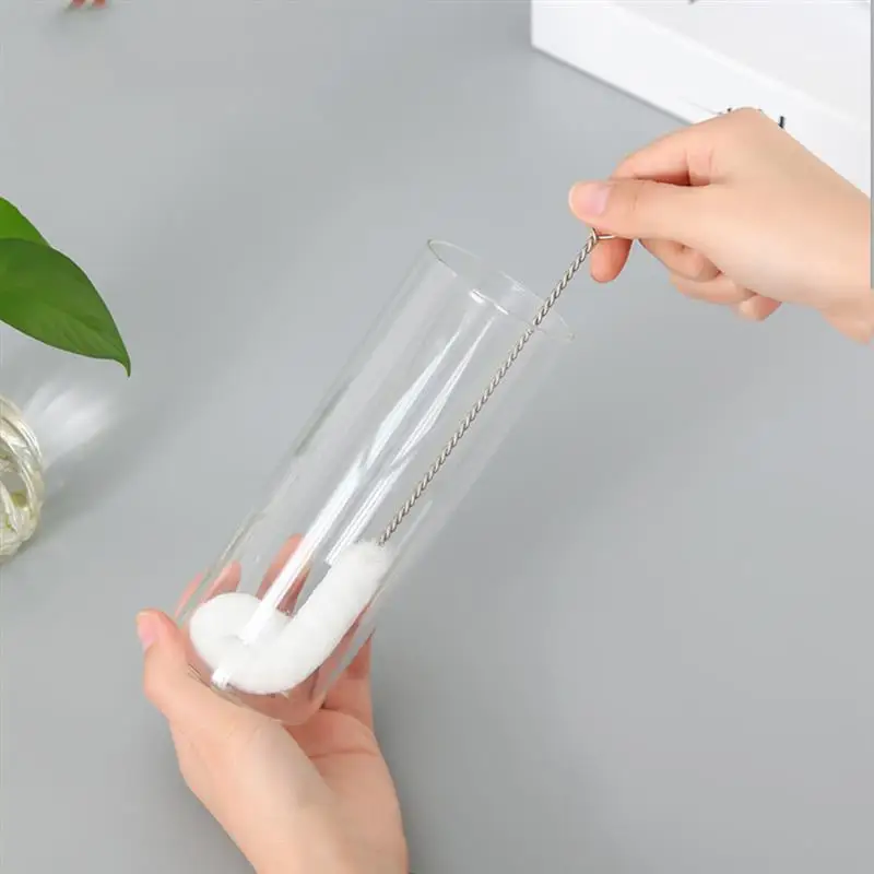 2 шт. щетка для бутылок чашки длинная ручка из нержавеющей стали мягкий