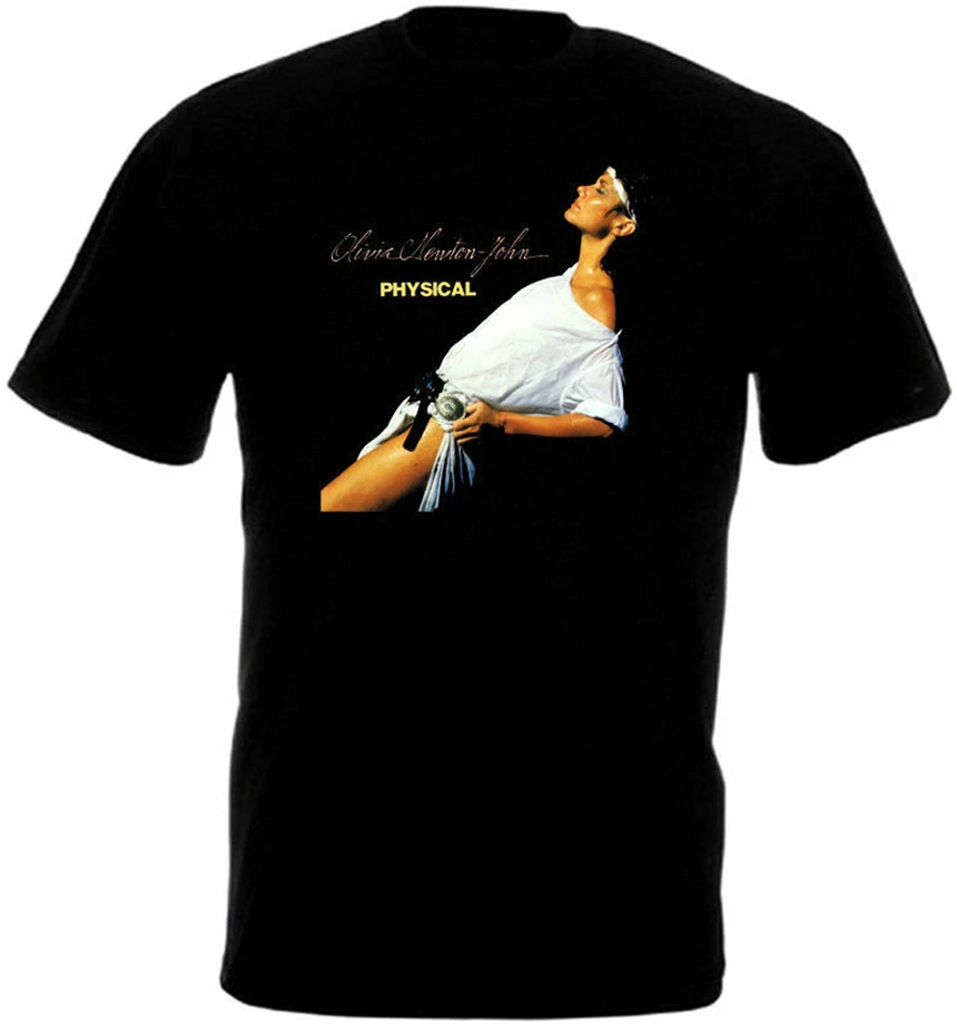 Оливия Ньютон Джон физический V3 футболка черный плакат все размеры Модная