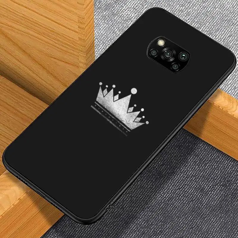 

King queen couple Phone Case For Xiaomi redmi note mi 7 8 9 10 a s t pro max 4G 5g shell coque