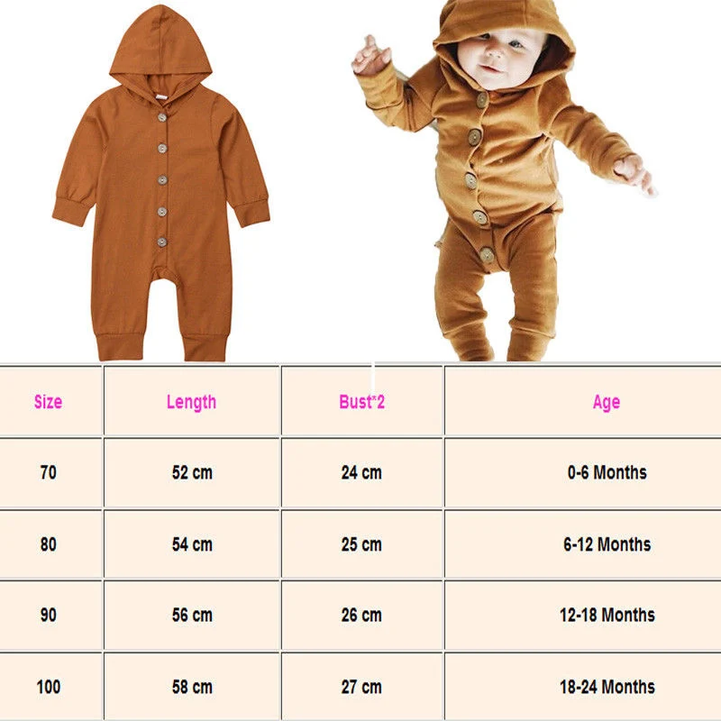 

Newborn Toddler Baby Boys Girls Clothes Infant Solid Color One-Pieces Romper Long Sleeve Jumpsuit Warm Outfits Baby Clothes