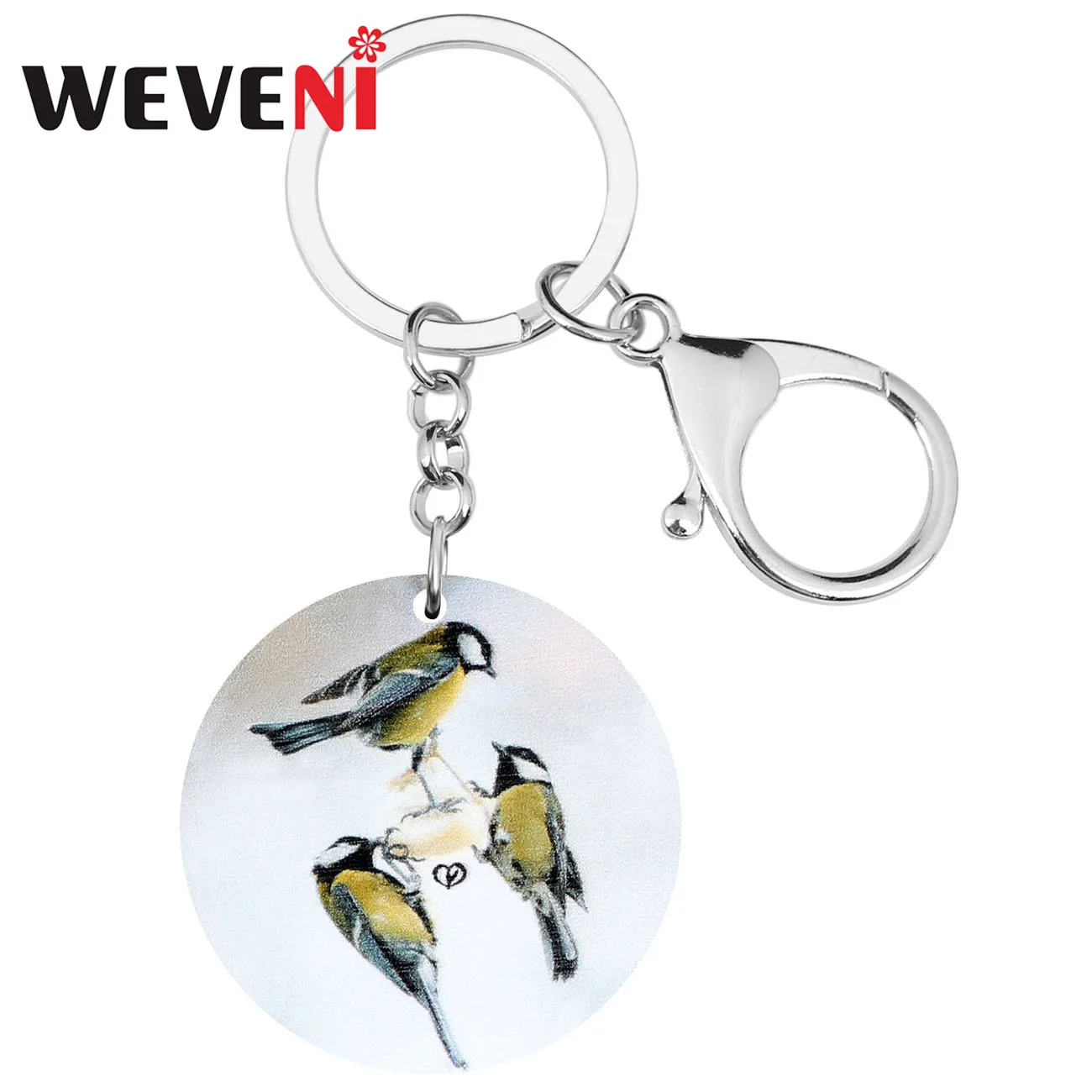Фото Брелок для ключей WEVENI из акрила, Круглый Декоративный брелок с принтом в виде животного, реалистичный Ювелирное Украшение для женщин, любим... №1