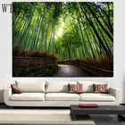 Настенная Картина на холсте с изображением стены, бамбукового леса
