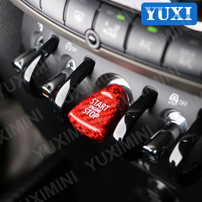 

Car Engine Start Stop Button Decoration Cover For Mini Cooper F54 F55 F56 F57 F60 Car Styling Accessories Carbon Fiber Stickers