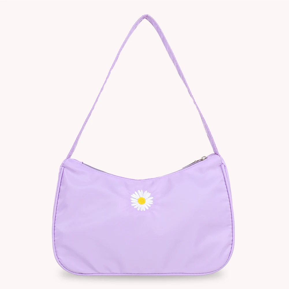 

Korean Daisy Pattern Girls Shoulder Hobo Nylon Women Small Underarm Purse Bagsa Fashion Exquisite Shopping Bag