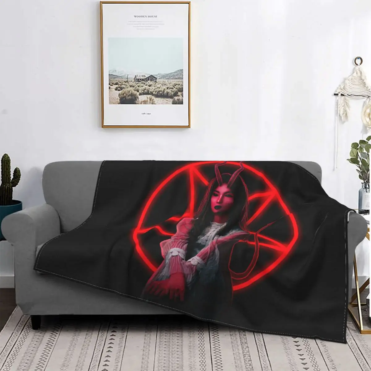 

Baphomet Satanic ,The Demon Goth Carpet Flocking Textile A Hot Bed Blanket Bed Covers Luxury Blanket Blanket Flannel Blanket