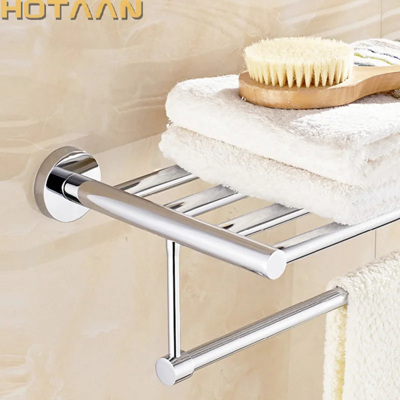 

HOT SELLING, FREE SHIPPING, Wall mounted Bathroom towel holder, chrome towel rack,60cm stainless steel towel rack with hooks