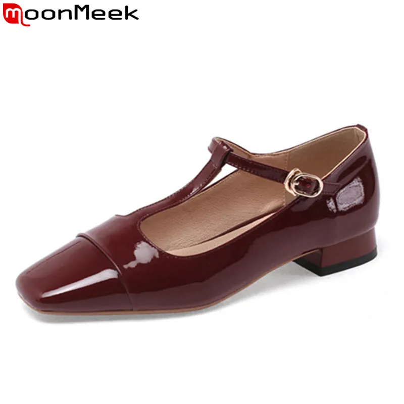 

MoonMeek 2020 new arrive fashion women shoes genuine leather Retro buckle single shoes ladies sweet party shoes summer