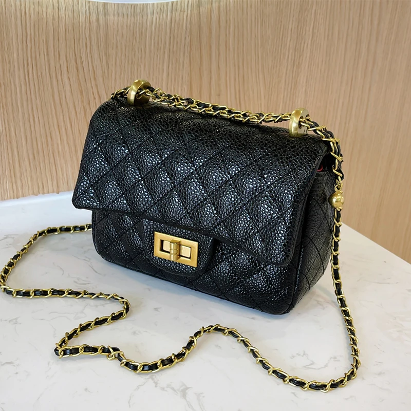 

Роскошная дизайнерская сумка через плечо с цепочкой для женщин, модные сумки через плечо в клетку из полиуретановой кожи, новинка 2022, Женска...