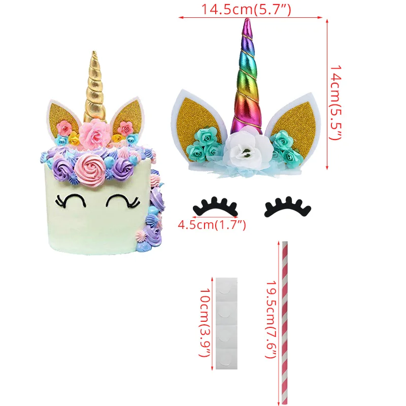 rainbow topper WEIGAO Единорог День Рождения украшения дети мультфильм лошадь одноразовые наборы посуды 1-й бумажный стаканчик для дней рождения/шляпа/салфетки сувениры - Цвет: rainbow topper