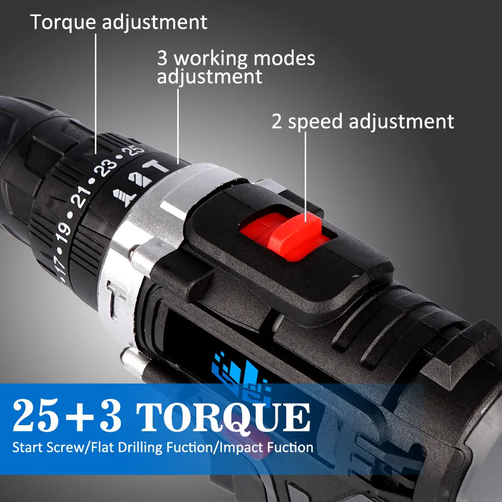 Электрическая мини дрель 48VF ударная Аккумуляторная гайковерт набор