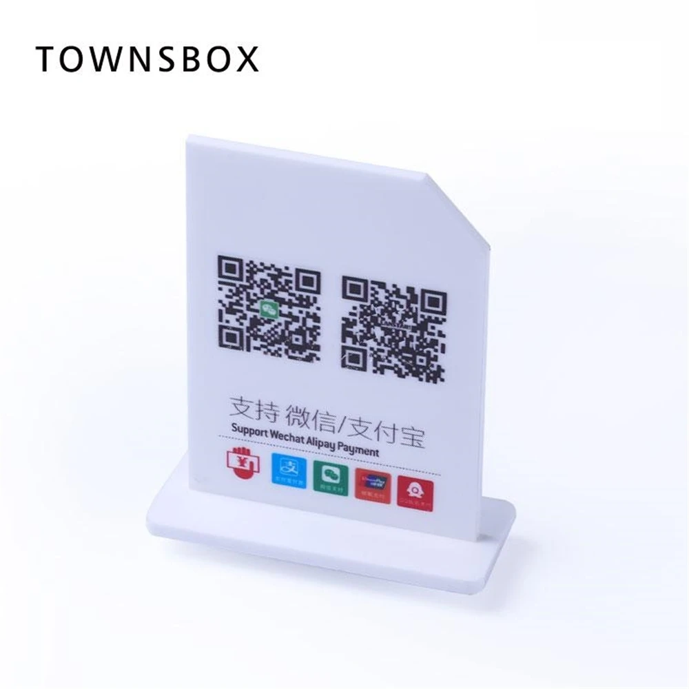 Акриловая подставка с вывесками стол Wechat Qr-код сканирование платежа индикатор