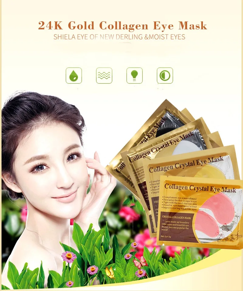 

Gold Collagen Crystal Eye Mask Anti Wrinkle Patches Moisturizing Nourishing Anti Aging Eye Bags Fades Dark circles Eye Care